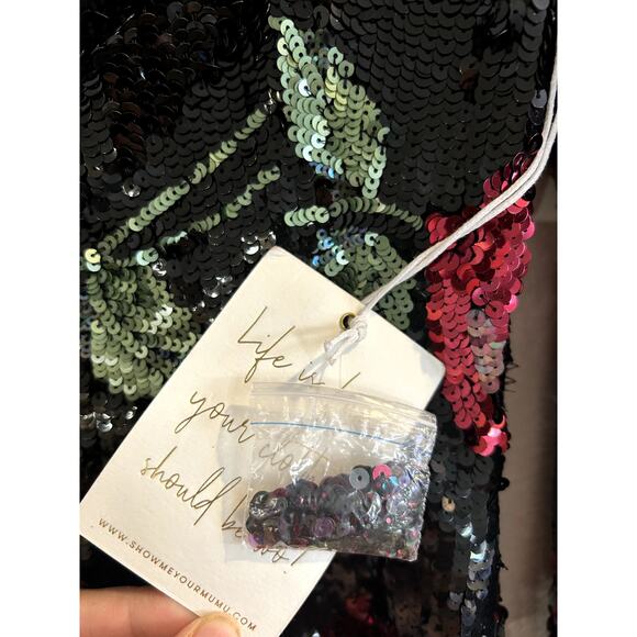 Show Me Your Mumu Out Tonight Mini Dress Send Me Roses Black Sequins S NWT - Picture 9 of 12